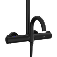 Высокая душевая система Elghansa 6747157-2X-Black с термостатом. Цвет Черный
