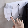 Вешалка настенная пластиковая с 5 круглыми металлическими крючками универсальная для ванной комнаты, кухни, прихожей ELGHANSA HRM-690-White/Chrome , белый-хром